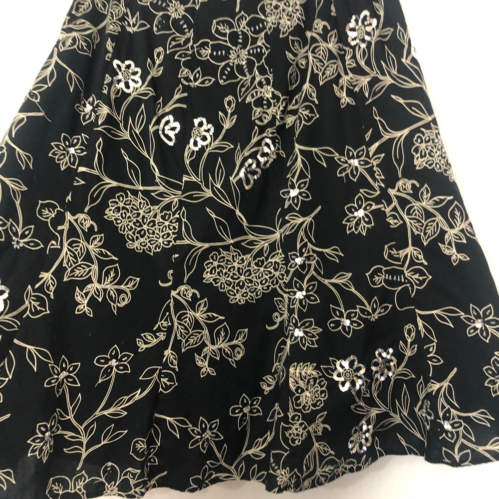 Ann Taylor LOFT Skirt Black Gold Sequins Women’s size 8 - Picture 3 of 8